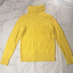 JCREW TELLOW TURTLE NECK SOFT WOOL SWEATER EUC
